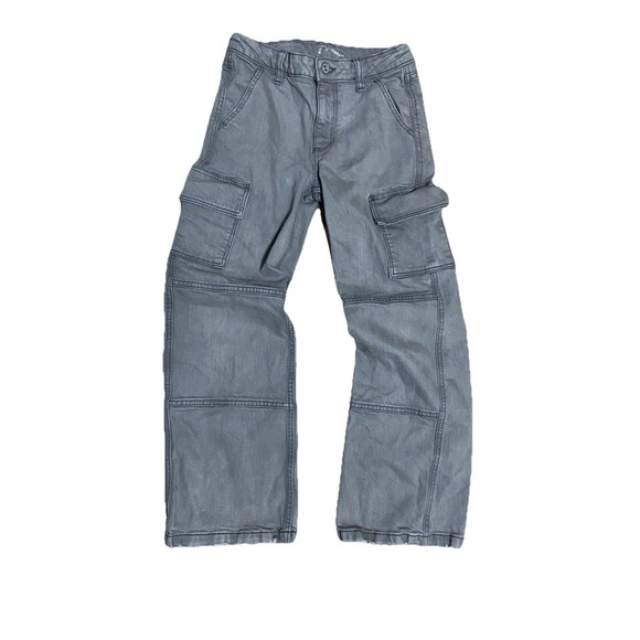Art Class Girls Size 10 Gray Cargo Wide Leg Denim Jean Pants Cotton Blend - Picture 4 of 11